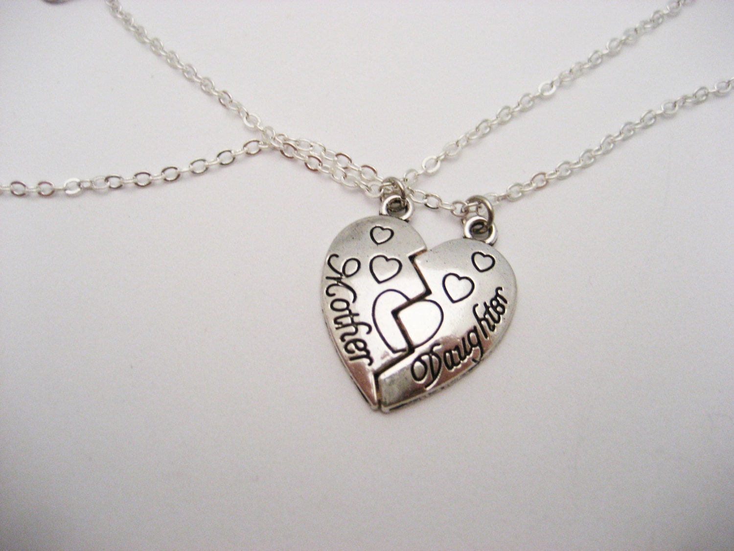 Mother Daughter Charm Bracelet Set Half Heart Bracelet Split Etsy