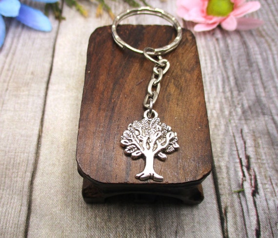Silver Tree Keychain Tree of Life Keychain Nature Lovers Key Ring