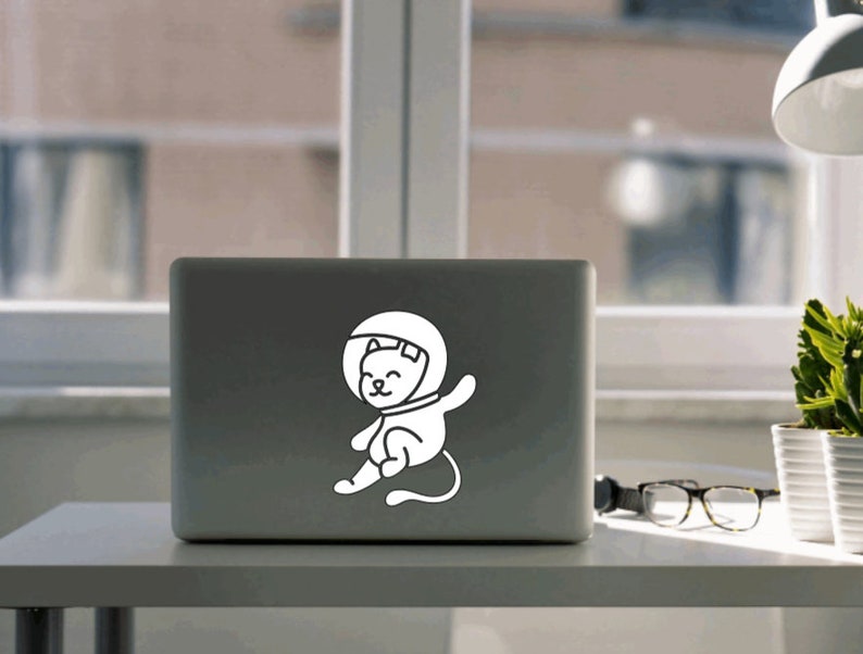 Vinyl Astronuat Cat Decal Space Cat Vinyl Decal For Water Bottle Sticker Cup Sticker Laptop Decal Car Decal Tumbler image 4