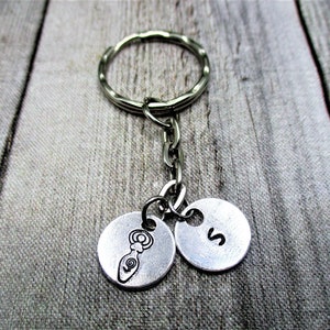 Goddess Keychain Mother Earth Gift Hand Stamped Inital Keychain Fairycore Keychain