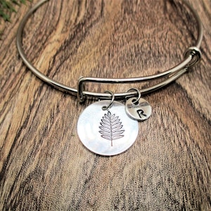 Rowan Leaf  Bracelet Initial Personalized Gifts Celtic Zodiac Leaf  Tree Zodiac Jewelry Gifts for Her Best Family Gifts Birth Leaf Jewelry