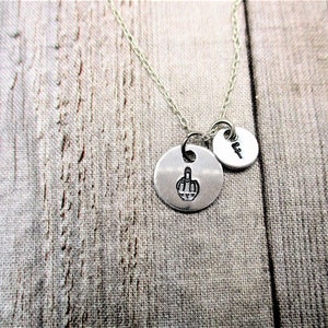 Middle Finger Necklace Personalized Gifts Letter Initial  Gifts For Her / Him Flipping Off Jewelry