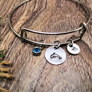 Delicado golfinho pulseira charme pulseira golfinho jóias presente personalizado para seu presente de aniversário para amantes do oceano