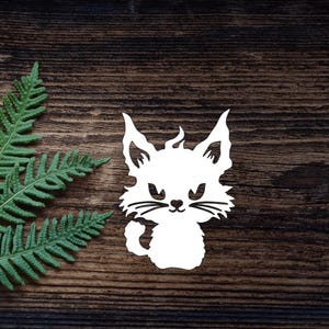 Fluffy Kitten Vinyl Decal For Water Bottle Sticker Cup Sticker Laptop Decal Car Decal Fluffy Cat  Decal Gifts For Him