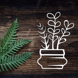 Vinyl House Plant Decal For Water Bottle Kawaii Sticker Cup Sticker Laptop Decal Car Kawaii Potted Plant Decal