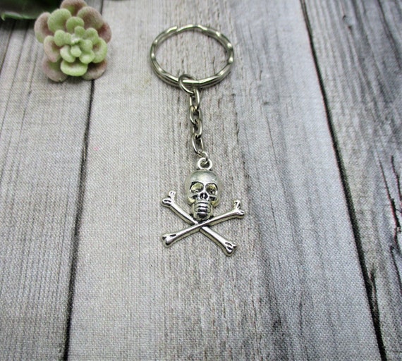 Skull and crossbones keychain sale