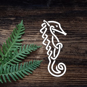 Vinyl Celtic Seahorse Decal For Water Bottle  Seahorse Sticker Cup Sticker Laptop Decal Car Decal Celtic Knot Seahorse Lovers Gift