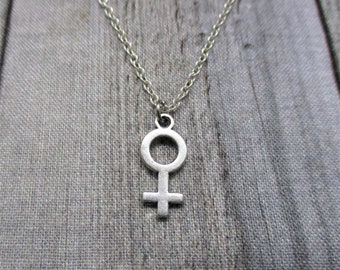 Venus Necklace, Female Symbol Necklace, Feminist Necklace Gifts For Her Venus Jewelry Female Gender Jewelry Feminist Jewelry