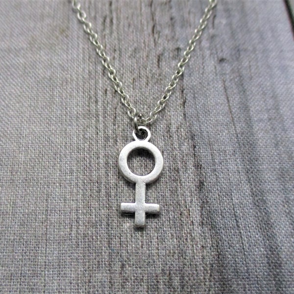Venus Necklace, Female Symbol Necklace, Feminist Necklace Gifts For Her Venus Jewelry Female Gender Jewelry Feminist Jewelry