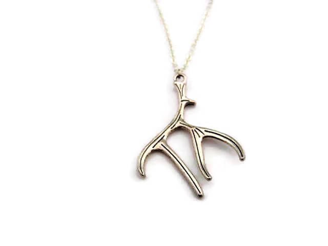 Gemma J Collana Con Ciondolo Corna Di Cervo - Oro Rosa 14k Vermeil Su Argento - Con Zirconi - Catena Regolabile 40-46 Cm - Custodia Regalo Di Lusso - 2