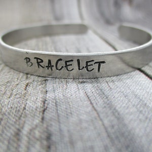 Hand Stamped Bracelet  Jewelry  Customized Cuff  Personalized Bangle