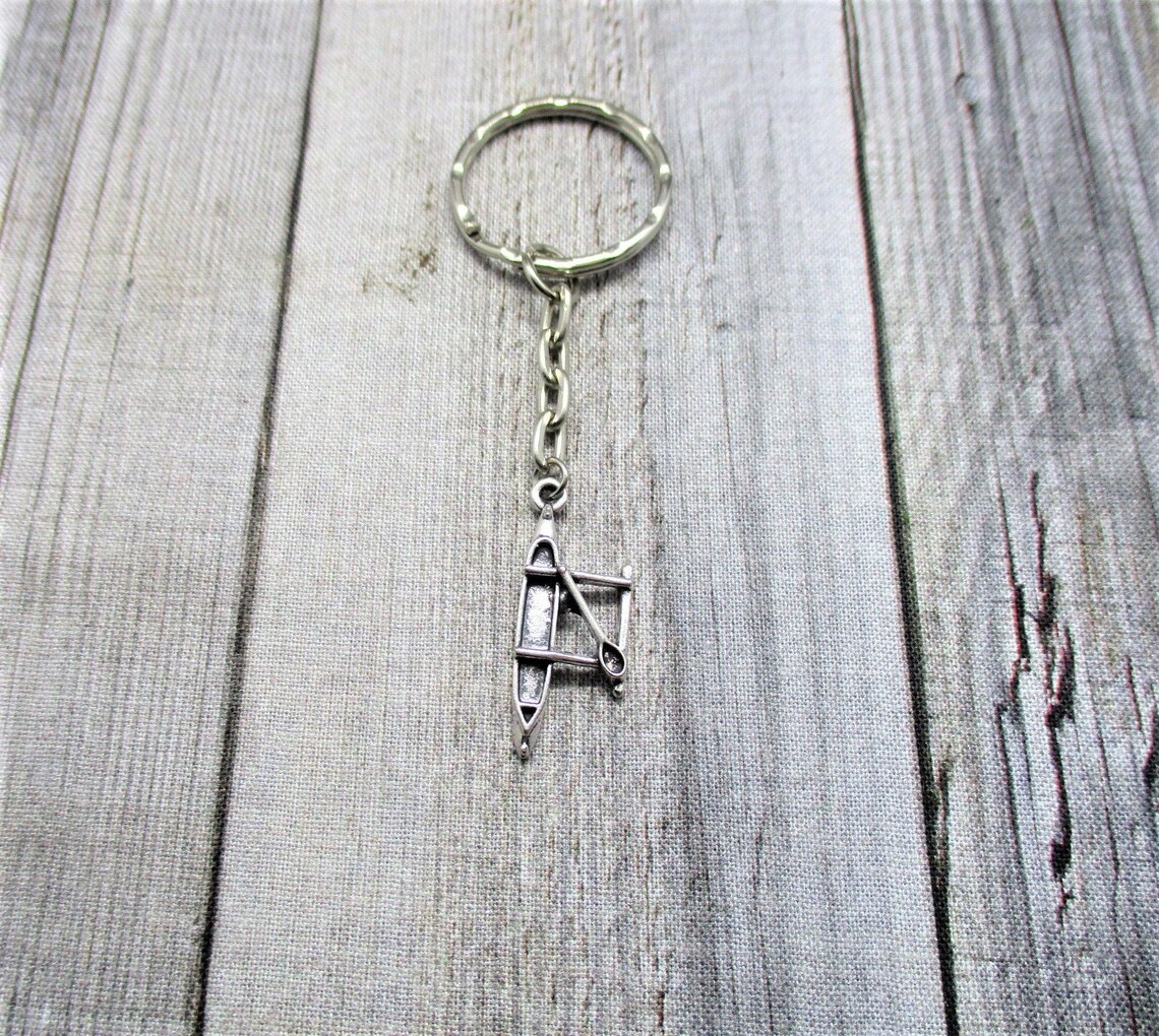 Canoe Keychain Outrigger Keychain Canoe Keychain Outdoors Etsy