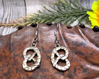 Pretzel  Earrings Pretzel Jewelry  Dangle Earrings  Food Jewelry Gifts For Her  Food Earrings