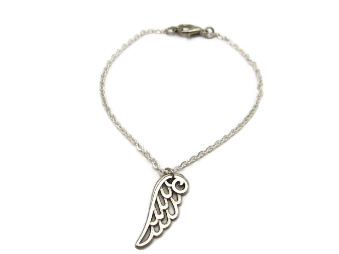 Angel Wing Charm Bracelet, Angel Wing Jewelry, Charm Bracelet Gifts