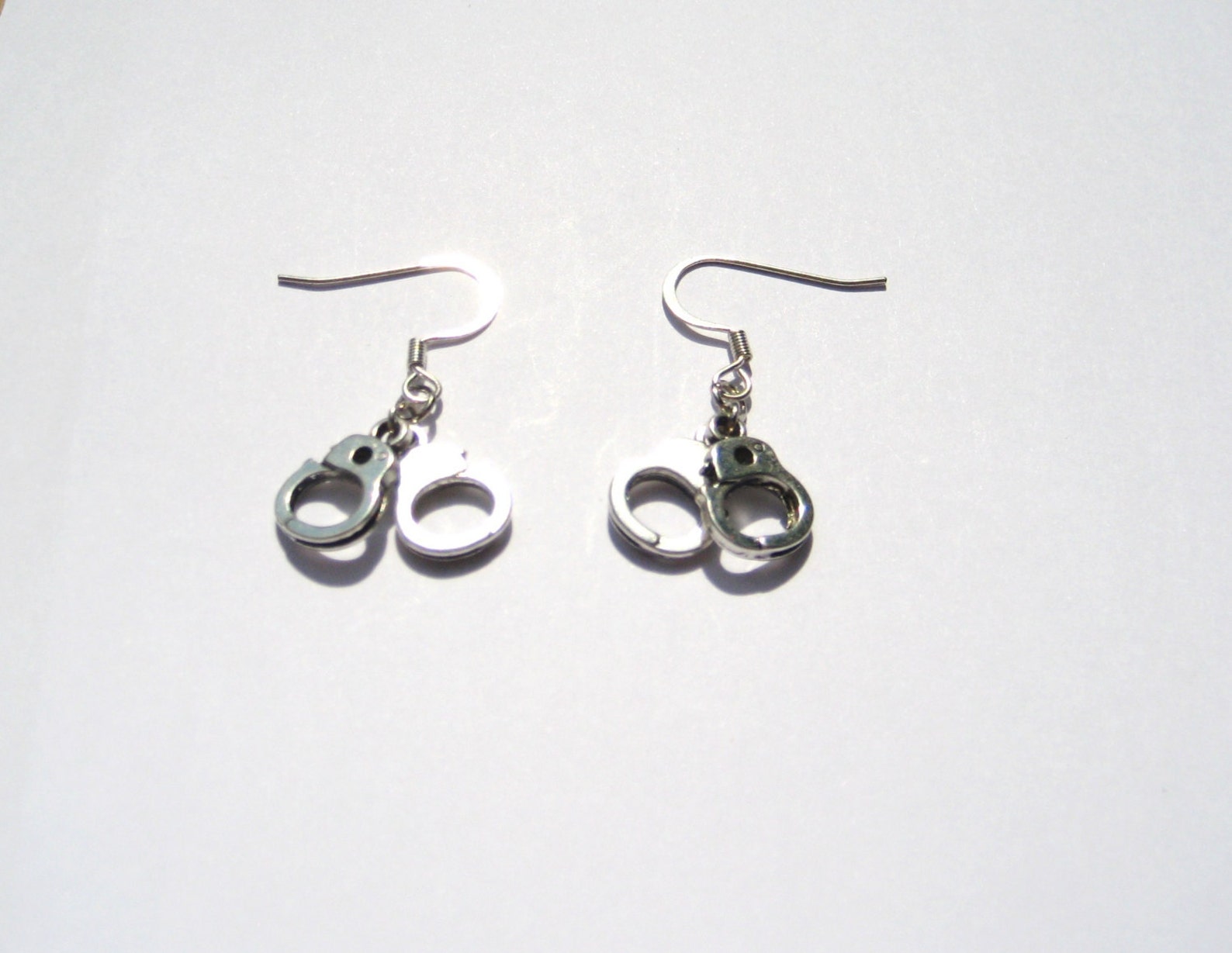 Handcuff Earrings Handcuff Jewelry Police Woman Earrings Etsy