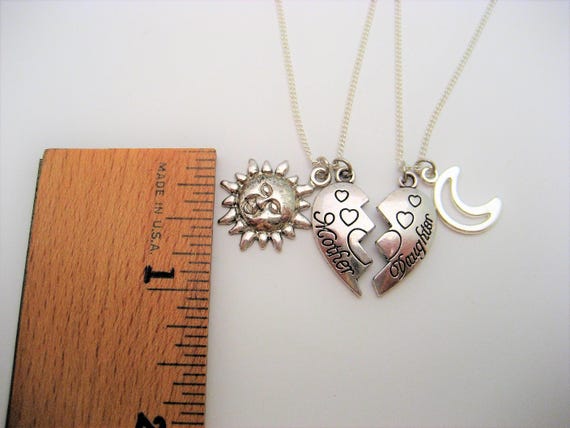 Mother Daughter Necklace Set Sun Moon 