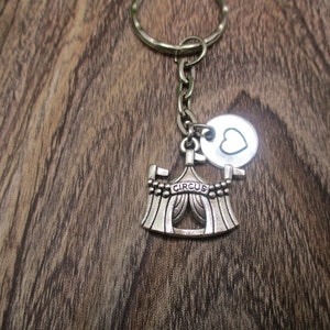 Circus Tent Keychain Personalized Gifts Keychain Inital Keychain  Gifts For Her / Him
