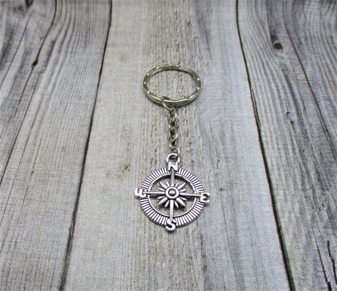 Notical Key Chain Compass Keychain - Nautical Direction Keyring, Gifts Under 10 - Etsy
