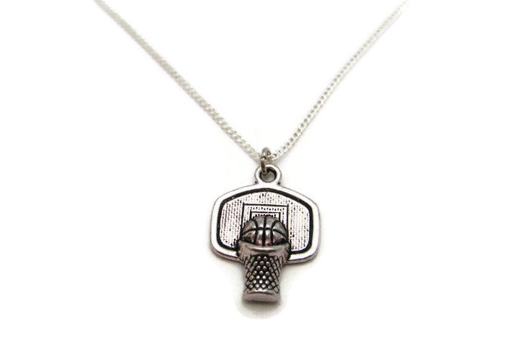 Basketball Necklace Basketball Hoop Necklace Sports Etsy