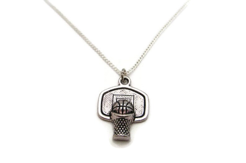 Basketball Necklace Basketball Hoop Necklace Sports Etsy