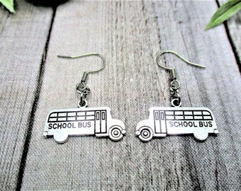 School Bus Earrings School Bus Dangle Earrings School Bus Jewelry Travel Gifts  Bus Driver Jewelry Gift