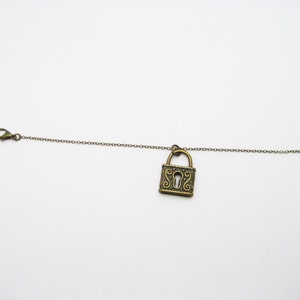 Lock Charm Bracelet Lock Jewelry Padlock Bracelet Padlock Jewelry Gifts For Her image 3