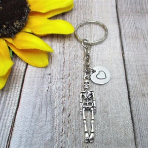 Skeleton Keychain Personalized Gifts Skeleton Gift Custom  Gifts For Her / Him Human Skeleton Keychain Halloween Keychain
