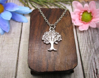 Tree of Life Necklace, Silver Plant Jewelry, Nature Lovers Gift
