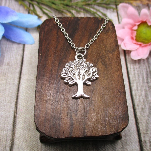 Tree Necklace, Tree Of Life Necklace,  Silver Tree Necklace, Plant Jewelry, Nature Lovers, Gift, Tree Jewelry, Apple Tree Necklace