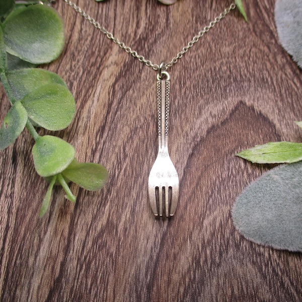 Fork Necklace, Food Necklace, Fork Jewelry, Utensil Necklace, Kitchen Necklace, Cook Gift, Foodie Gifts, Cooking Necklace