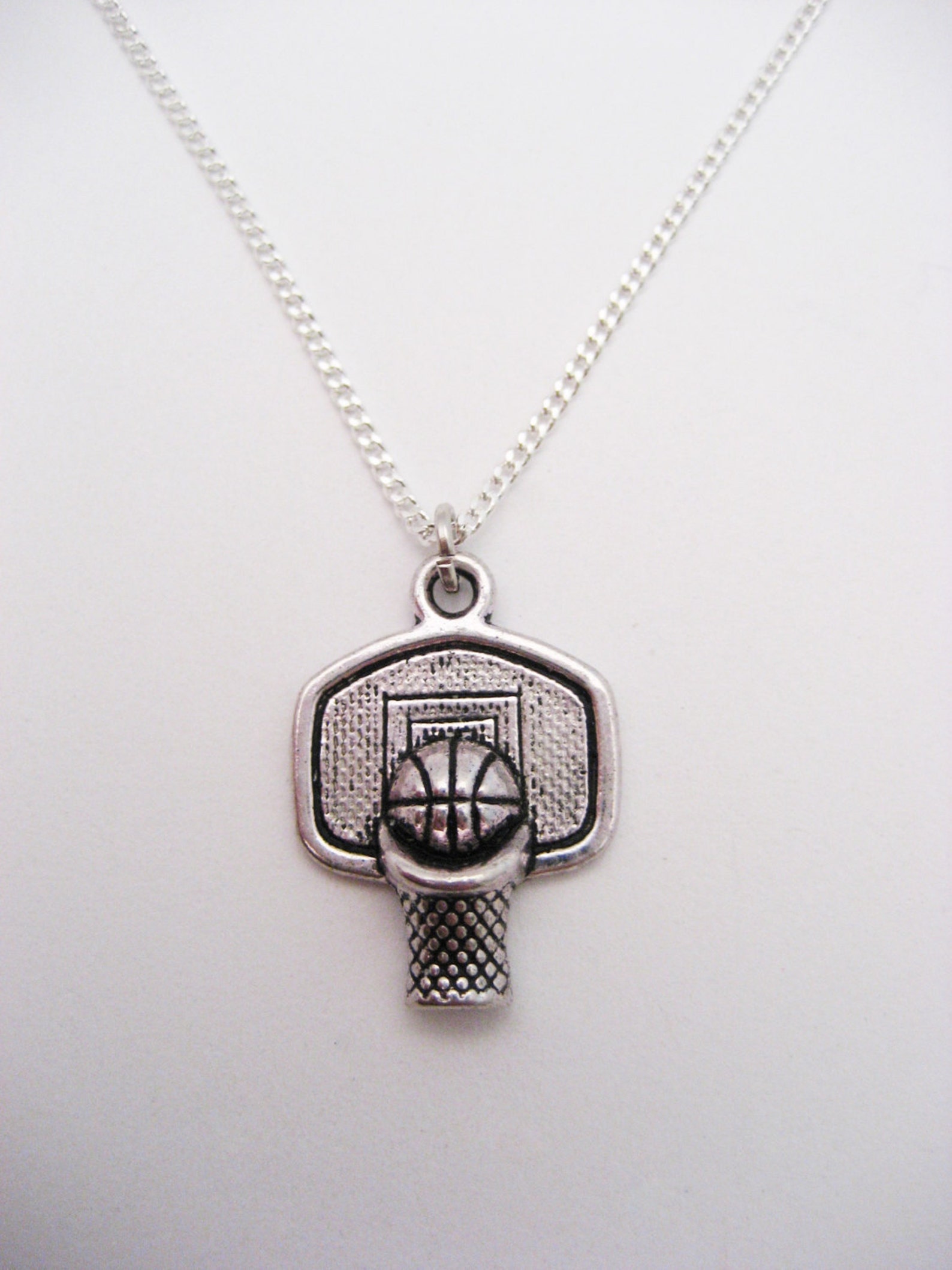 Basketball Necklace Basketball Hoop Necklace Sports Etsy