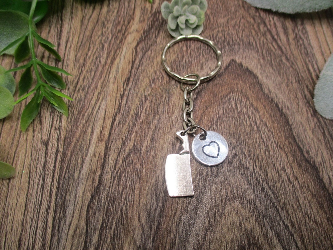 Chef Knife Keychain Meat Cleaver Keychain Personalized Gifts Etsy