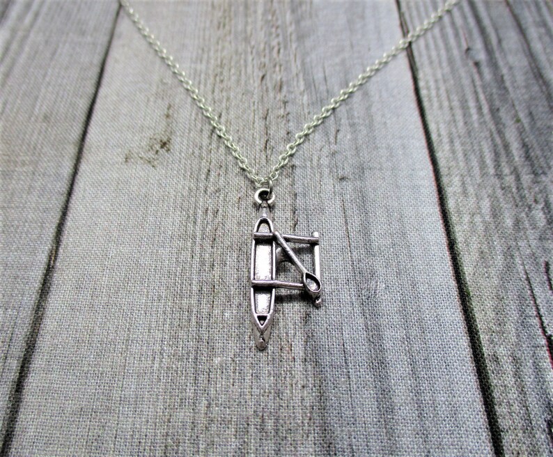 Canoe Necklace, Outrigger Canoe Necklace, Outdoors Adventure Necklace, Canoe Jewelry, Paddler Necklace, Outdoor Sports Necklace image 3