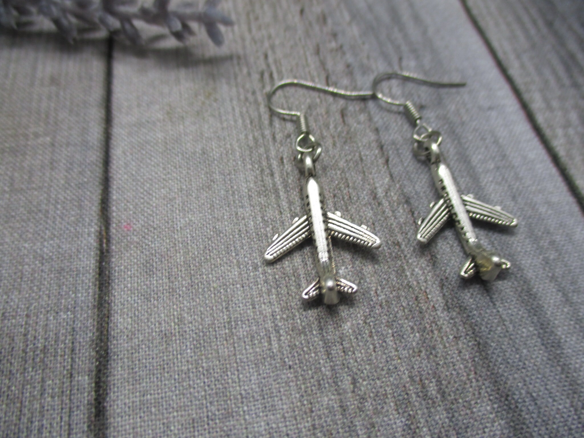 Airplane Earrings Dangle Airplane Jewelry Flight Earrings Etsy