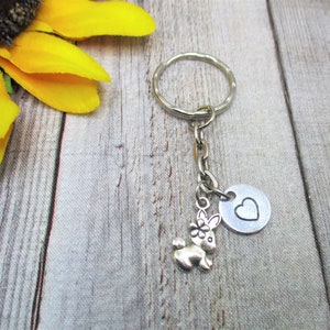 Bunny Keychain Animal Keychain Rabbit Keychain Personalized Gifts For Her