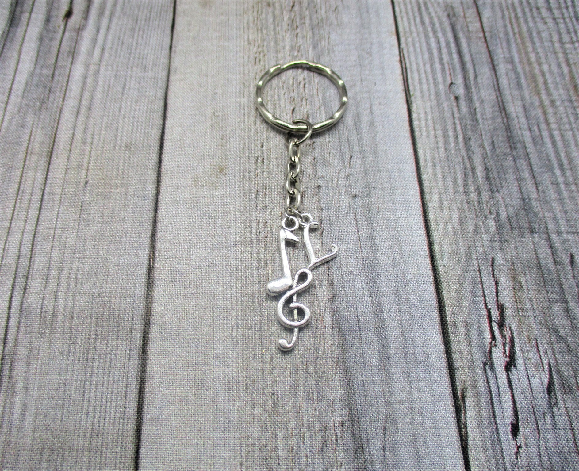 Key Chain Designs Music Note Music Note Keychain Treble Clef Music Initial Music Lovers Gift ...
