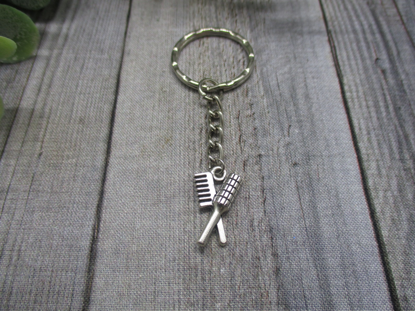 Hairbrush Keychain Brush and Comb Keychain Hairdressers Etsy