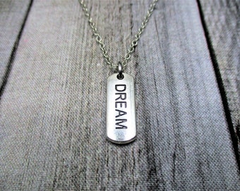 Dream Necklace Motivational Jewelry Gifts For Her Dream Jewelry Dream Charm Necklace With Words