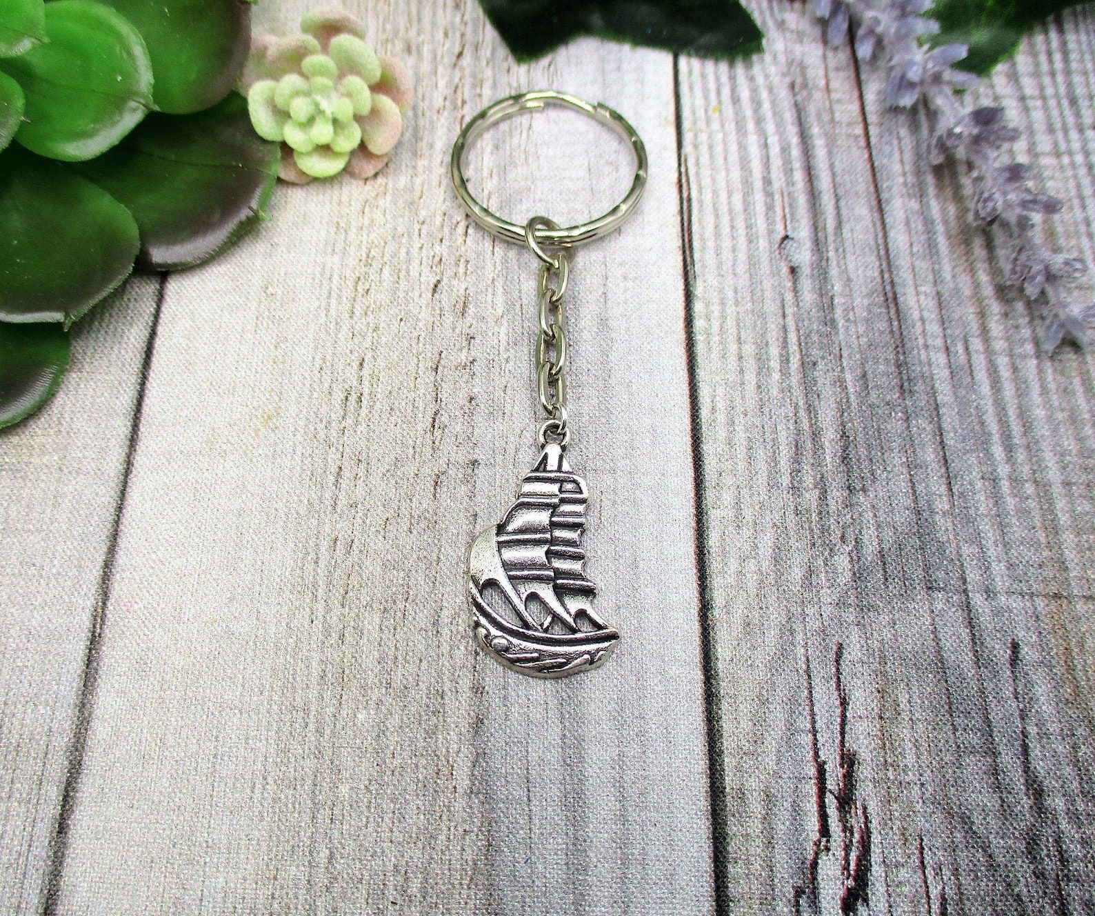 Boat Keychain Ship Keychain Sailing Gifts for Him Ocean Lovers Etsy