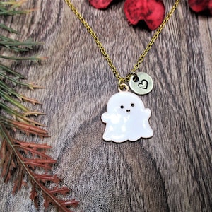 Ghost Necklace Personalized Gifts For Her Ghost Jewelry Halloween Jewelry Spooky Halloween Necklace