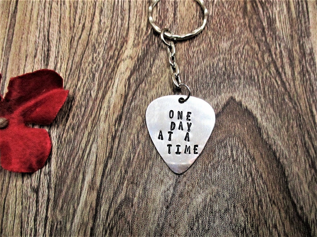 Recovery Keychains One Day at A Time Keychain Handmade Keychain Recovery Gifts for Her ...
