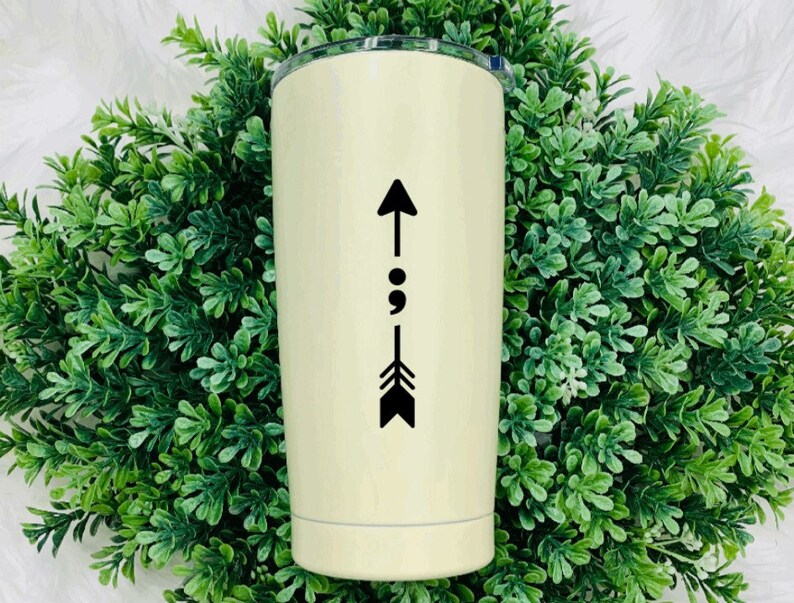Vinyl Semi Colon Decal Arrow Semi Colon Vinyl Decal for Water Bottle ...