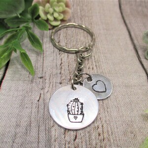 Cactus Keychain Cottage Core Regalos personalizados para su llavero inicial Llavero de planta
