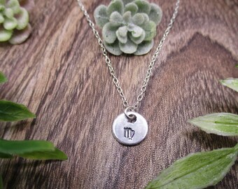 Minimalist Virgo Necklace, Zodiac Jewelry, Gifts For Her/ Him Virgo Gifts