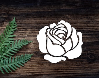 Rose Vinyl Decal For Bumper Sticker, Laptop, Tumbler Cup, Mug, Journal, and more Rose Decal Flower Decal