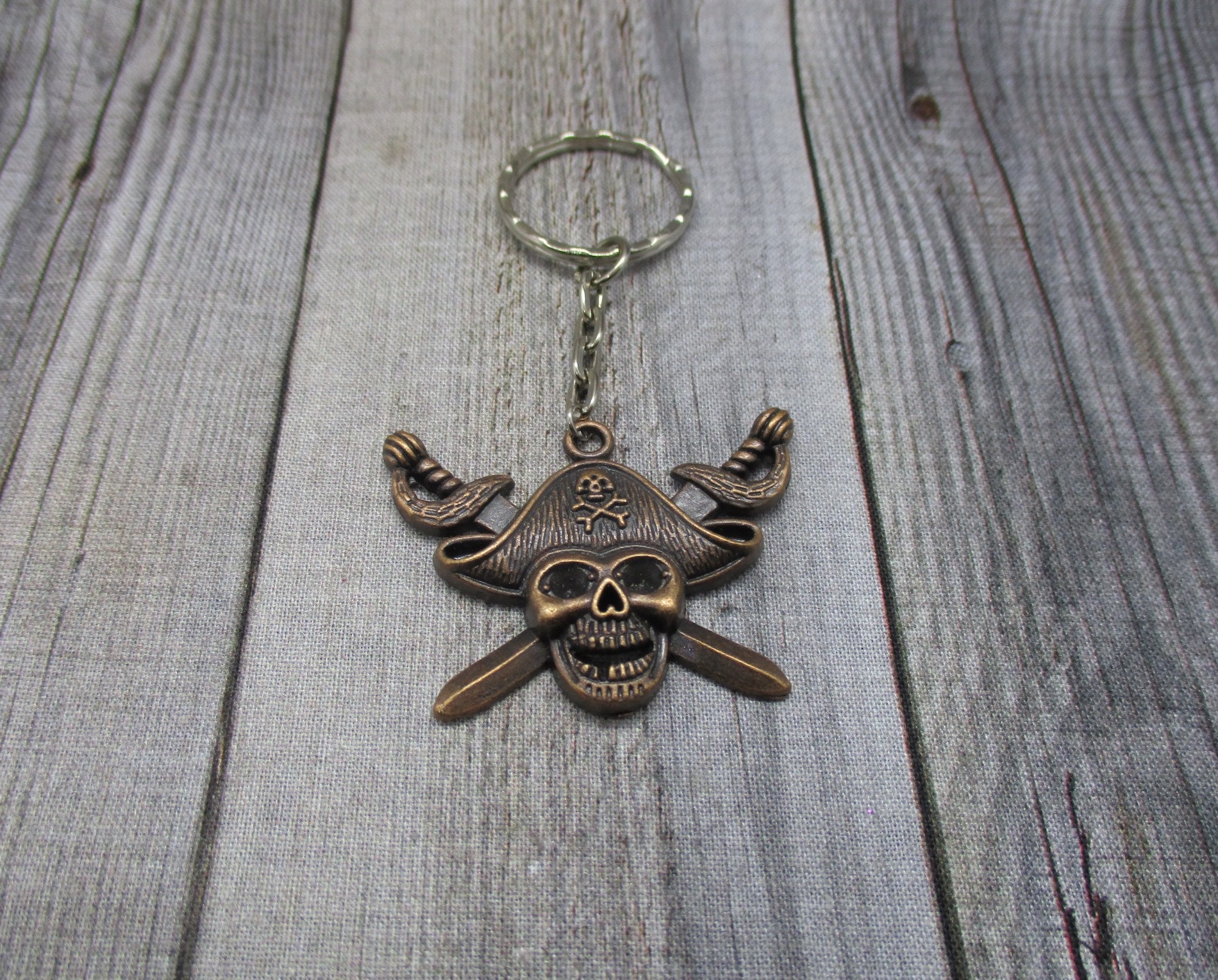 Skull and Swords Pirate Keychain, Lead/nickel Free Charm - Etsy