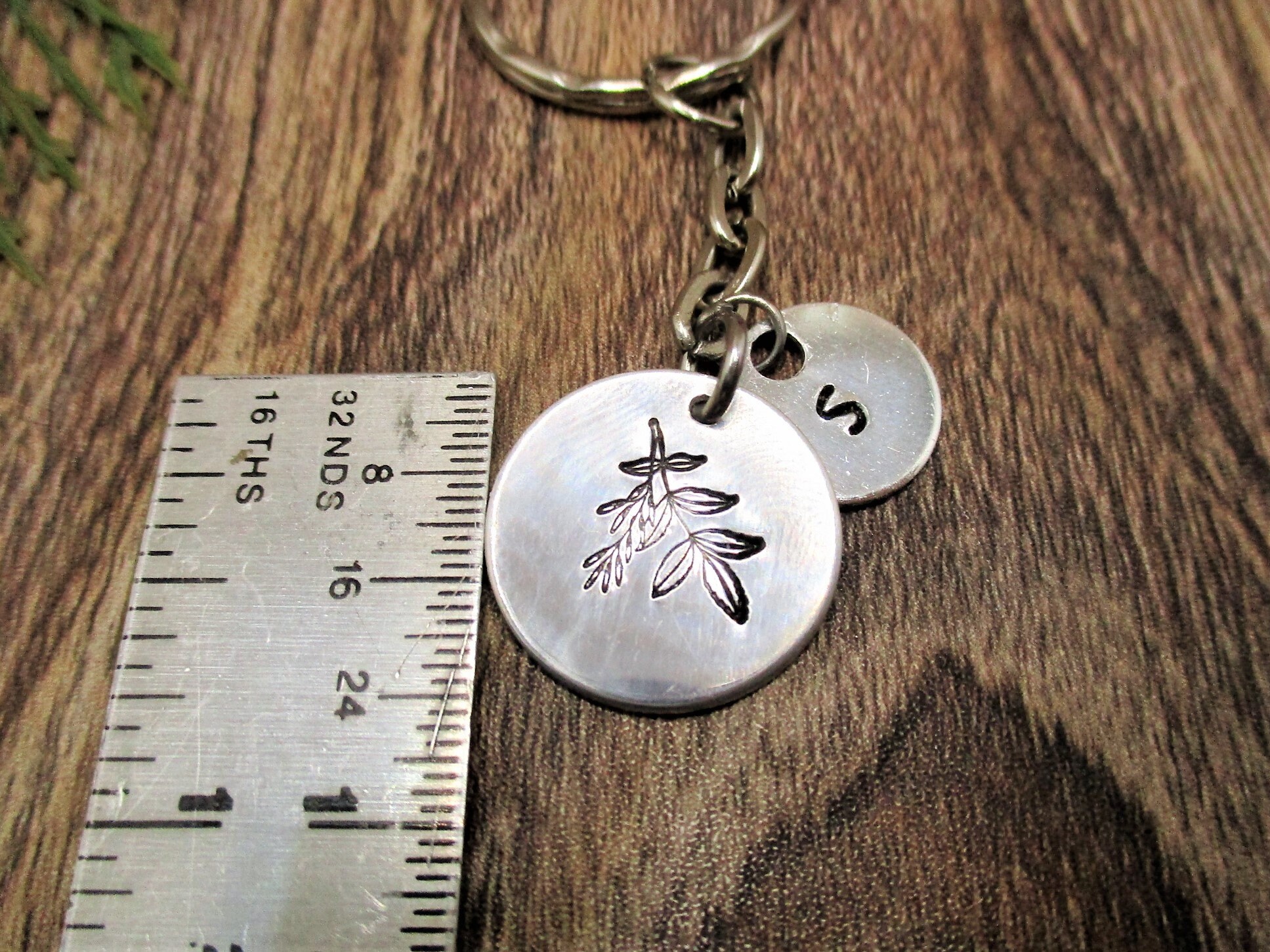 Ash Key Chain Ash Leaf Keychain Personalized Handstamped Keychain Gifts for Her ...