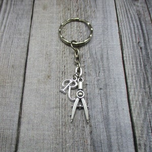 Scribe Keychain Personalized Gifts Initial Keychain Customized Arstists Compass Scribe