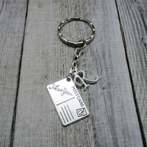 Portachiavi con cartolina Portachiavi personalizzato Iniziale Personalizzato Ti amo Regali sotto i 10