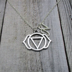 Chakra Necklace Ajna Necklace Initial Necklace Personalized Necklace  Letter Necklace Third Eye Necklace Third Eye Chakra